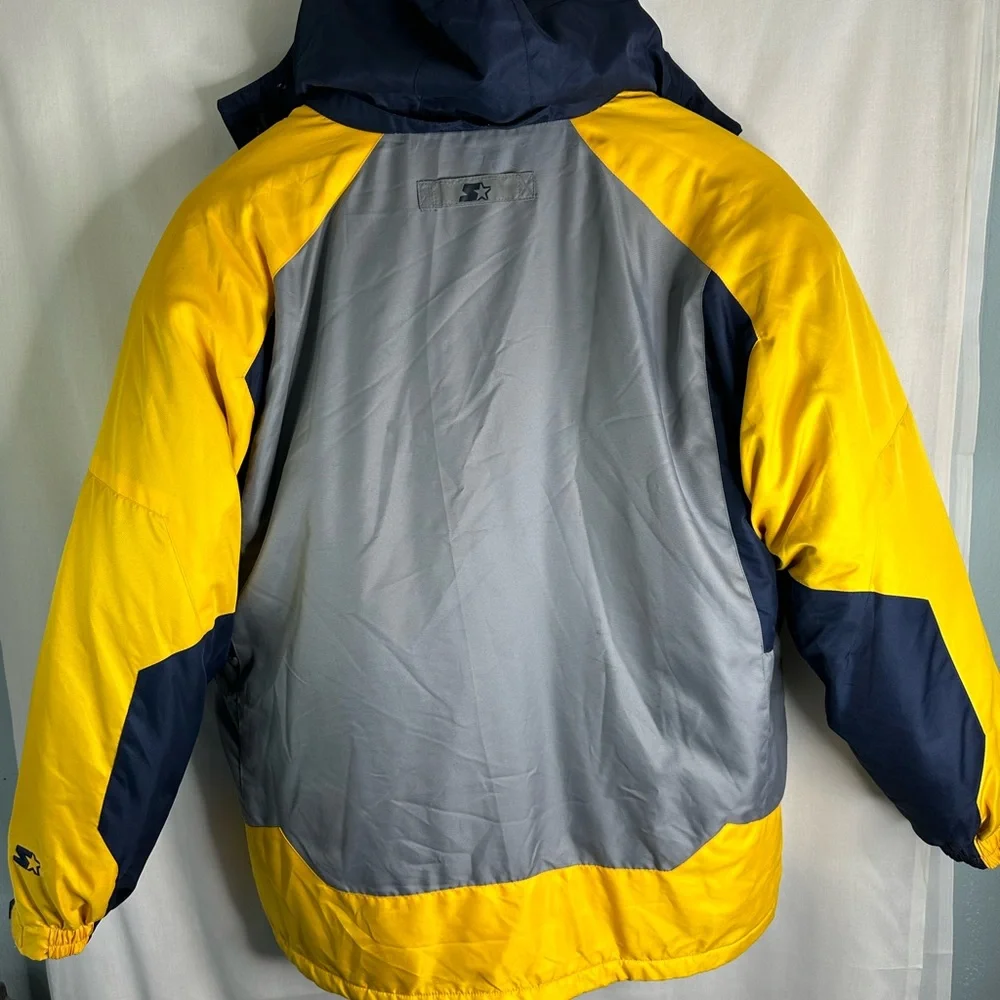 Vintage Starter Jacket Coat Mens Sz XL Yellow Blue Ski Snowboard Double Liner